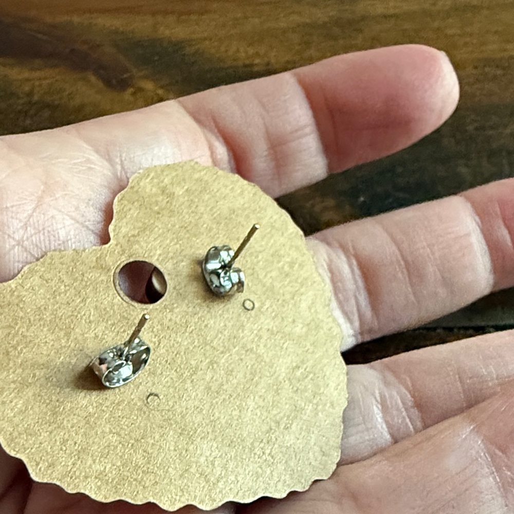 Wood planchette  earrings - Picture 3 of 4